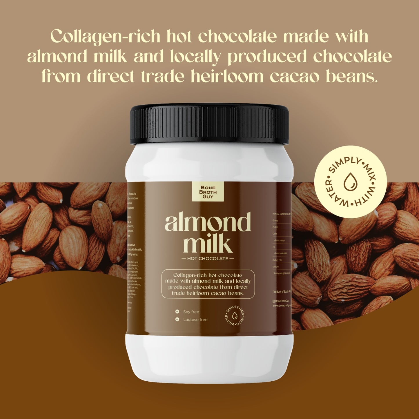 Almond milk Collagen Hot Chocolate 500g