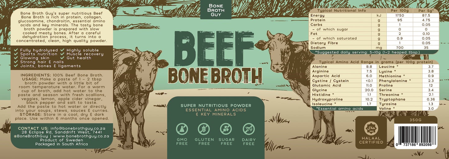 Organic Beef Bone Broth Powder (350g)