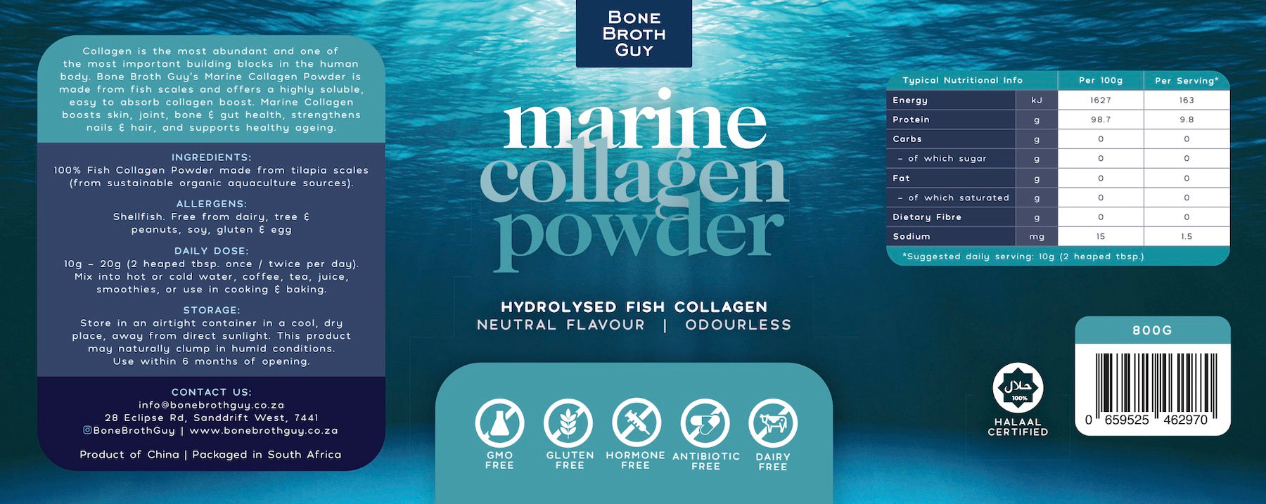 Marine Collagen Powder (800g) Bone Broth Guy