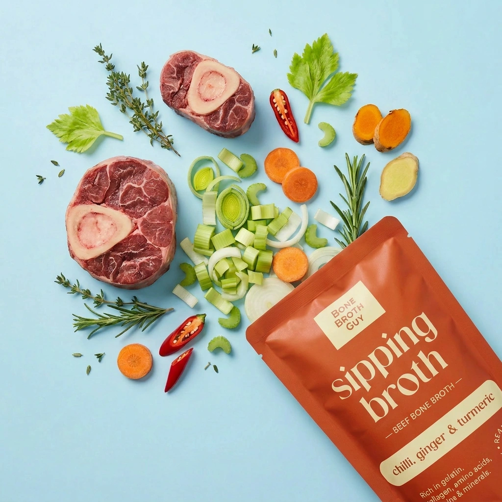 Sipping Broth Beef Bone Broth - Chilli, Ginger & Turmeric 250ml