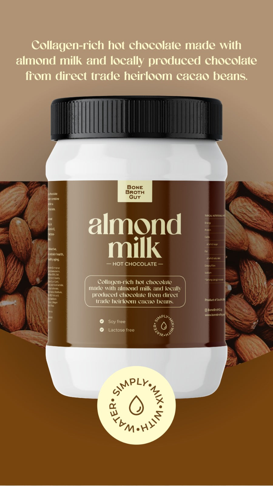 Almond milk Collagen Hot Chocolate 500g