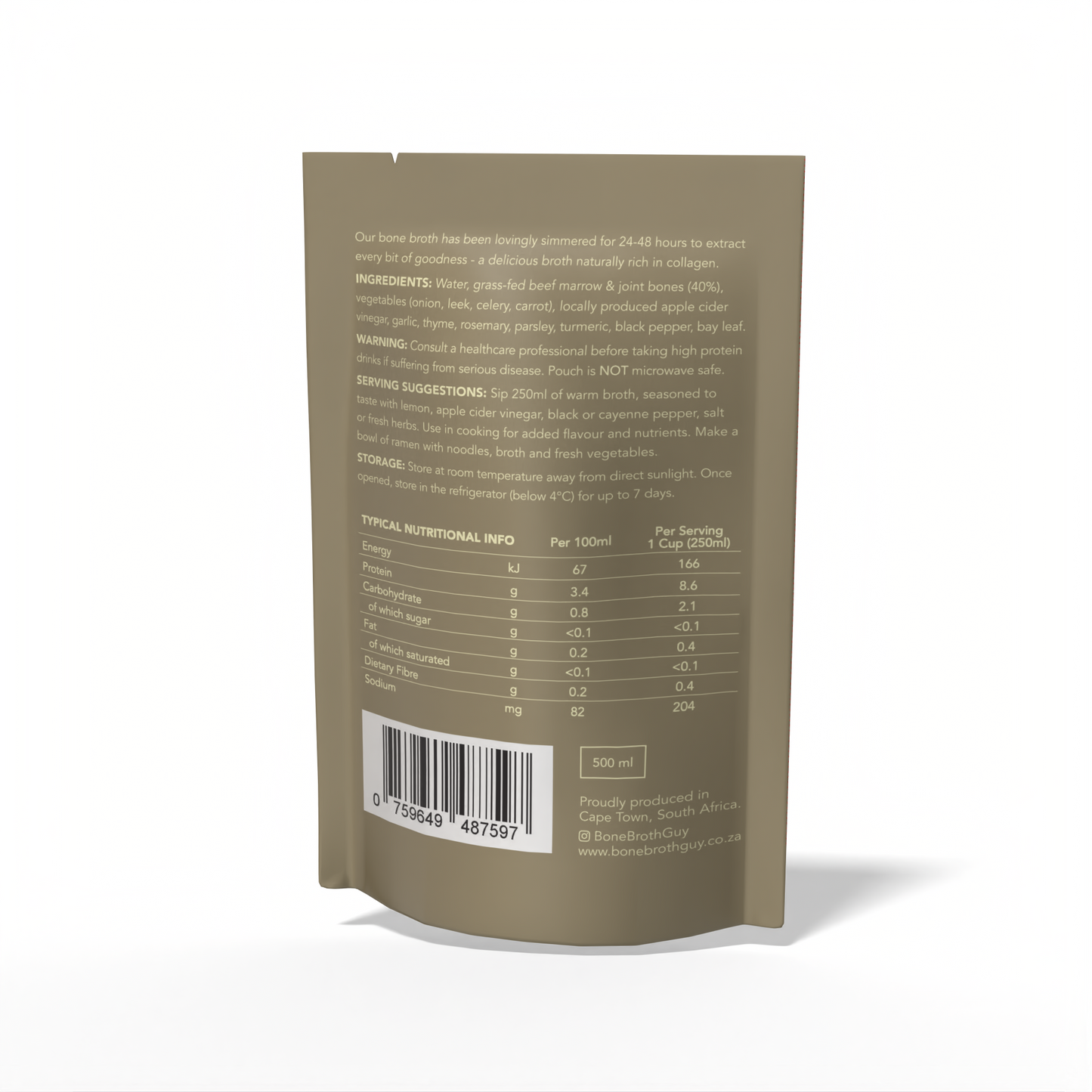 Beef Bone Broth (500ml)