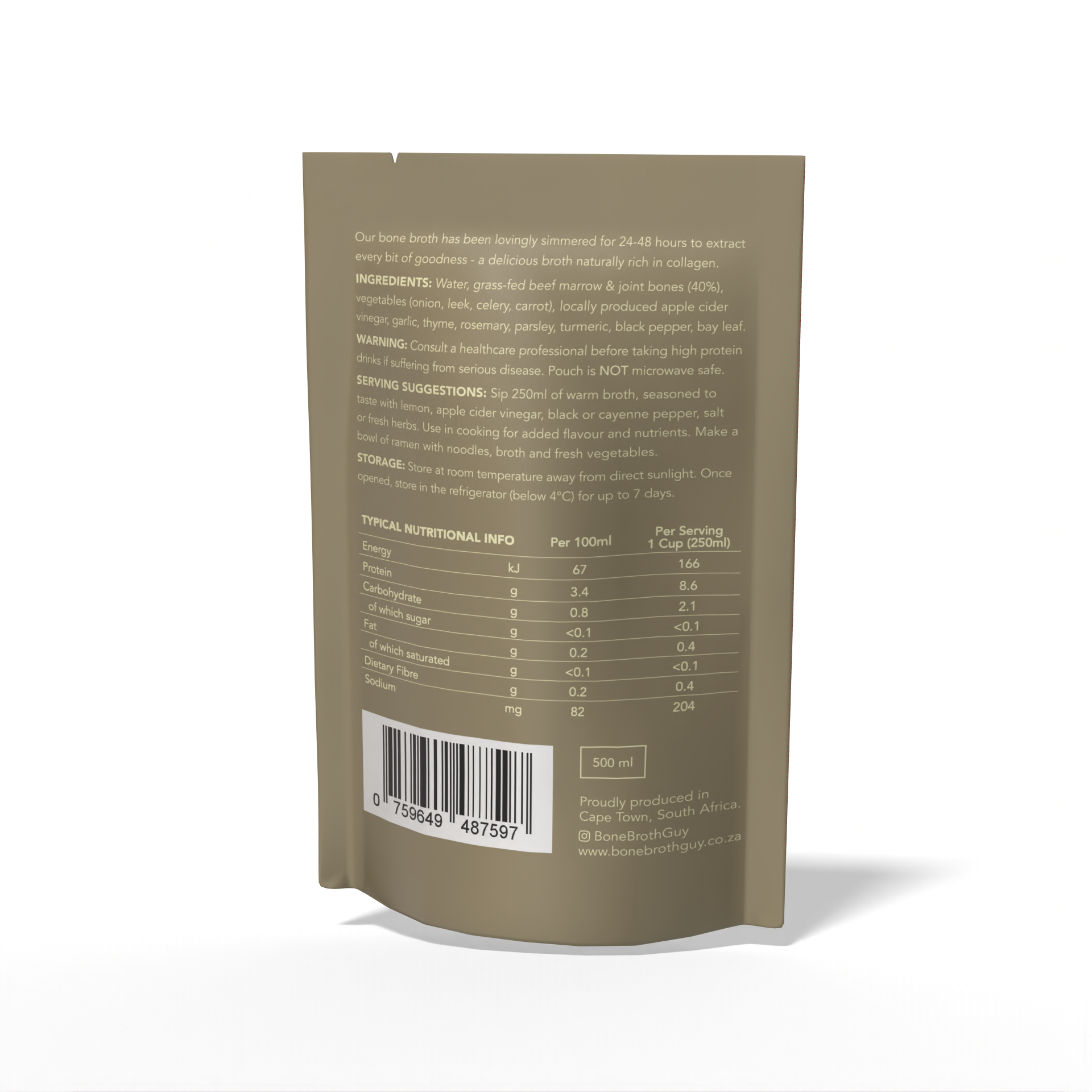 Beef Bone Broth (500ml)