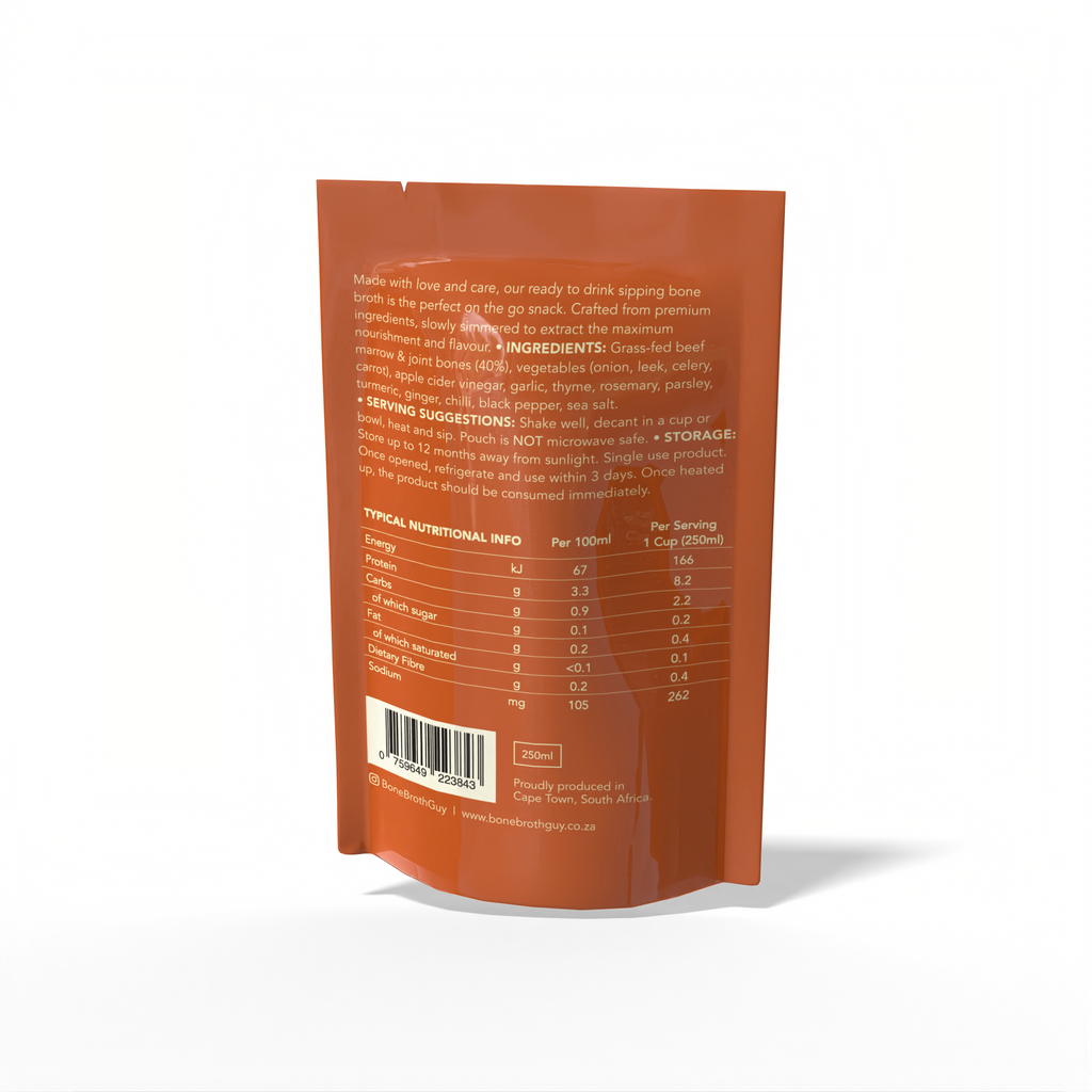 Sipping Broth Beef Bone Broth - Chilli, Ginger & Turmeric 250ml