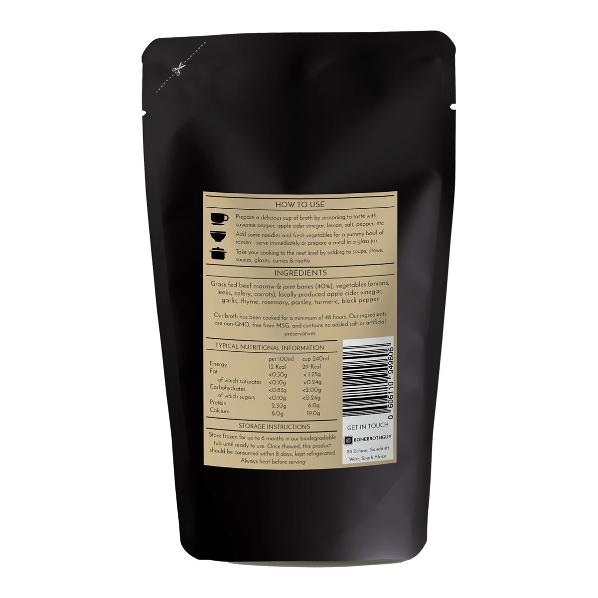 Beef Bone Broth (750ml)